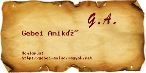 Gebei Anikó névjegykártya